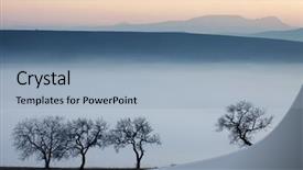  Presentation with misty - Presentation theme with trees at misty autumn sunset background and a light blue colored foreground