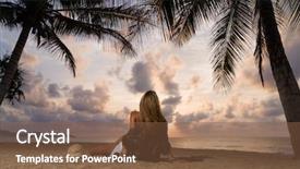  Presentation with coconut - Beautiful presentation featuring trees at sunset in thailand backdrop and a tawny brown colored foreground