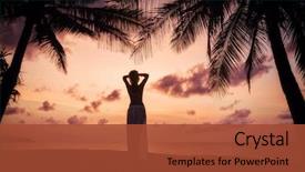  Presentation with coconut - Cool new slide set with trees at sunset in thailand backdrop and a red colored foreground