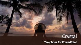  Presentation with coconut - Presentation with trees at sunset in thailand background and a  colored foreground