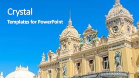  Presentation with free trial casino - Amazing PPT theme having trees city - fragment of grand casino backdrop and a gray colored foreground