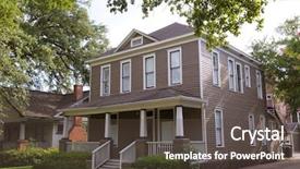 Presentation with heights - Amazing slides having trees city - houston heights blvd townhouses backdrop and a tawny brown colored foreground