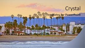  Presentation with santa - Slides having trees city - santa barbara from the pier background and a lemonade colored foreground