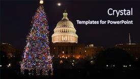  Presentation with united states capitol building - Presentation theme featuring trees city - us capitol building background and a wine colored foreground
