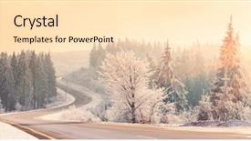  Presentation with winter forest - Colorful slides enhanced with trees covered with snow germany backdrop and a lemonade colored foreground