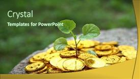  Presentation with business growing - Slides featuring trees-growing-on-a-pile background and a tawny brown colored foreground