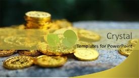  Presentation with business growing - PPT theme enhanced with trees-growing-on-a-pile background and a yellow colored foreground