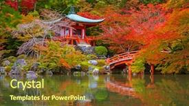  Presentation with colorful sunrise borobudur temple - Amazing PPT layouts having trees in autumn kyoto japan backdrop and a tawny brown colored foreground