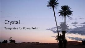  Presentation with sahara - Presentation theme with trees in the sahara desert background and a light blue colored foreground