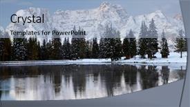  Presentation with green lake - Amazing PPT layouts having green trees mountains - misurina lake and sorapis group backdrop and a light blue colored foreground