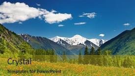  Presentation with japan beautiful landscape mountain fuji - Presentation theme having mountain landscape background and a ocean colored foreground