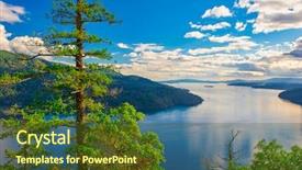  Presentation with british columbia - Slide set consisting of trees ocean and shoreline background and a tawny brown colored foreground