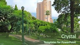  Presentation with urban green - Beautiful presentation design featuring fresh green cabbages isolated on backdrop and a cream colored foreground