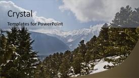  Presentation with mountain snow - PPT theme enhanced with missouri with a cascading stream background and a gray colored foreground