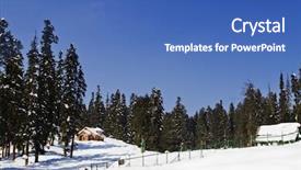  Presentation with kashmir - Theme consisting of trees on a snow covered hill kashmir jammu and kashmir india background and a teal colored foreground