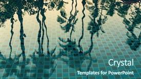  Presentation with palm - Audience pleasing PPT layouts consisting of trees reflected in the water backdrop and a ocean colored foreground