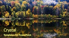  Presentation with reflecting - Slide deck consisting of trees reflecting in the water background and a tawny brown colored foreground