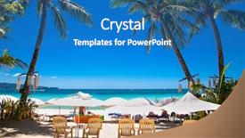  Presentation with boracay - Theme enhanced with trees white beach at boracay background and a teal colored foreground