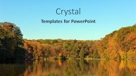  Presentation with foggy - Presentation theme with trees-with-yellow-leaves background and a arctic colored foreground