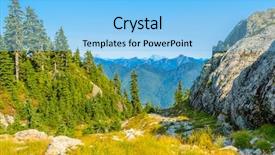  Presentation with pine trees - Cool new presentation design with pine trees fall - fragment of mount seymour trail backdrop and a light blue colored foreground