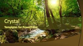  Presentation with river forest - Amazing slide set having mountain river in the forest backdrop and a tawny brown colored foreground
