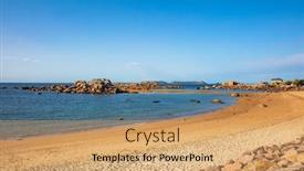  Presentation with pink rose - PPT theme enhanced with tregastel-pink-granite-coast-cote background and a coral colored foreground