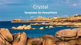  Presentation with pink rose - Amazing slide set having tregastel-pink-granite-coast-cote backdrop and a teal colored foreground