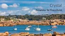  Presentation with pink rose - Presentation design consisting of tregastel-pink-granite-coast-cote background and a light blue colored foreground