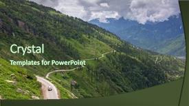  Presentation with himachal pradesh - Cool new slide deck with trek - road from rohtang pass backdrop and a tawny brown colored foreground