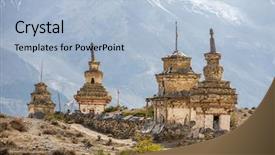  Presentation with himalaya - Colorful presentation design enhanced with trek in himalaya mountains nepal backdrop and a light blue colored foreground