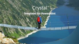  Presentation with glacier - Slides with trekker-on-a-swinging-bridge background and a dark gray colored foreground
