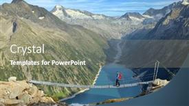  Presentation with glacier - Presentation theme enhanced with trekker-on-a-swinging-bridge background and a gray colored foreground