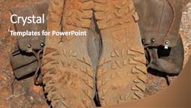  Presentation with boot camp boots - Amazing slides having trekking boots after harsh trek backdrop and a coral colored foreground