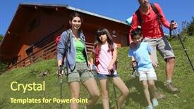  Presentation with jin ding monastry mountain - Beautiful theme featuring trekking day in the mountain backdrop and a tawny brown colored foreground