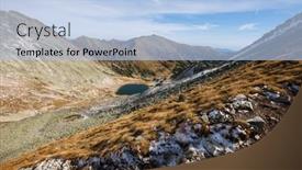  Presentation with trekking - Beautiful slides featuring trekking-in-retezat-national-park backdrop and a light blue colored foreground