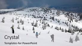  Presentation with trekking - Slide deck enhanced with trekking in snowy winter mountains background and a  colored foreground