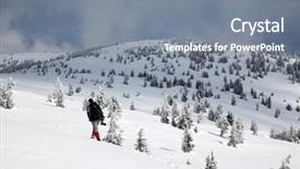  Presentation with trekking - Theme with trekking in snowy winter mountains background and a  colored foreground