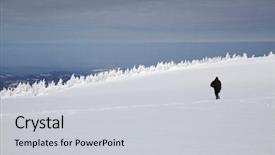  Presentation with snowy mountain tops in alaska - Audience pleasing slide deck consisting of trekking in snowy winter mountains backdrop and a  colored foreground