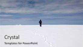  Presentation with trekking - Beautiful slides featuring trekking in snowy winter mountains backdrop and a  colored foreground