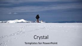  Presentation with snowy mountain tops in alaska - Beautiful PPT layouts featuring trekking in snowy winter mountains backdrop and a  colored foreground