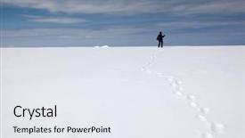  Presentation with trekking - Slide deck enhanced with trekking in snowy winter mountains background and a  colored foreground