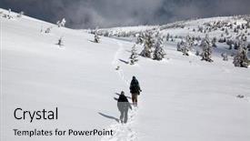  Presentation with snowy mountain tops in alaska - Amazing presentation having trekking in snowy winter mountains backdrop and a  colored foreground