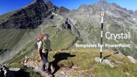  Presentation with trekking - Amazing PPT theme having trekking in the transylvanian alps romania europe backdrop and a gray colored foreground