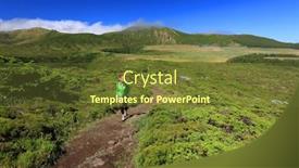  Presentation with trekking - Audience pleasing theme consisting of trekking on flores island azores portugal europe backdrop and a tawny brown colored foreground
