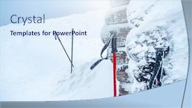  Presentation with trekking - Slide deck having trekking-sticks-standing-in-deep background and a sky blue colored foreground