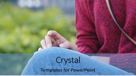  Presentation with autonomic nervous system - Colorful presentation design enhanced with tremor - nervous woman with cross finger backdrop and a teal colored foreground