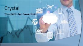  Presentation with aviation - Slide deck enhanced with aviation career - businessman in shirt pointing background and a light blue colored foreground