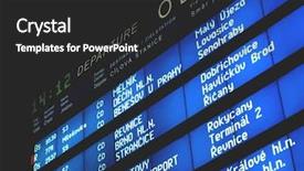  Presentation with train - Beautiful slides featuring train railwaystation table backdrop and a dark gray colored foreground