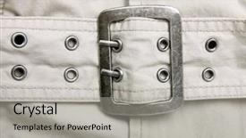  Presentation with belt conveyor aiport - PPT theme consisting of trench coat with metal belt background and a light gray colored foreground