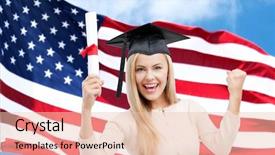  Presentation with american dream - Presentation design enhanced with people concept - happy student background and a lemonade colored foreground